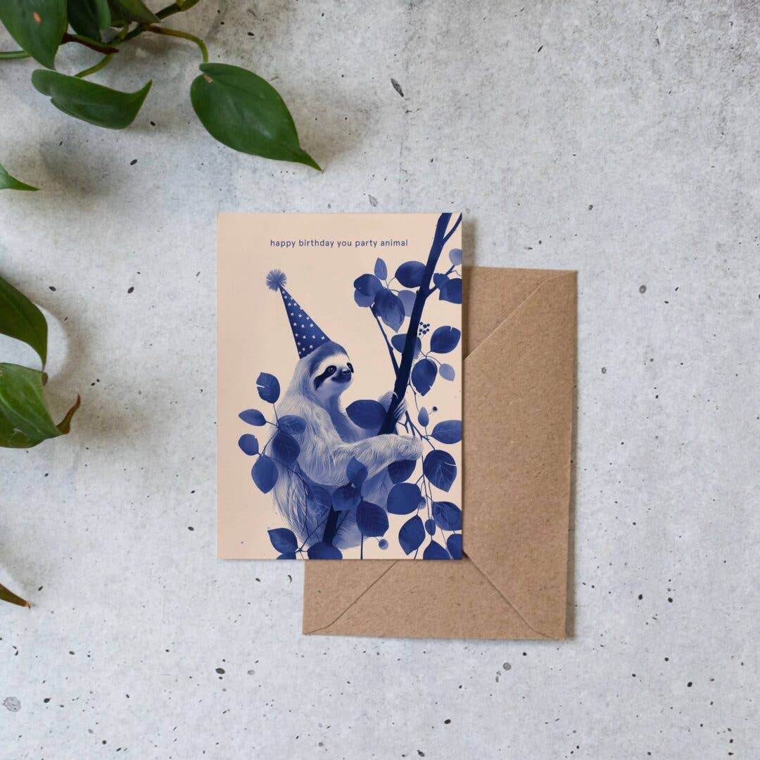 Botanopia - gifts , decor and cards for plant lovers - Vente Carte de vœux classique - Joyeux anniversaire, espèce de fêtard | Carte d'anniversaire humoristique4