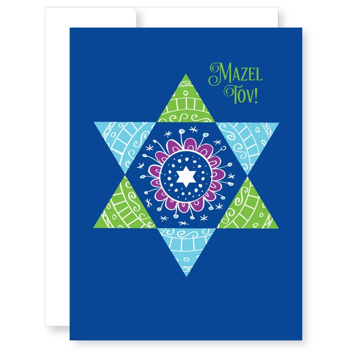 Carte de vœux Mazel Tov Étoile de David pour la vente par GreatArrow Graphics