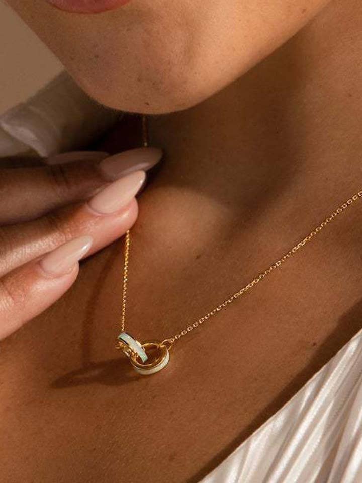 18K Gold Plated Waterproof Stainless Steel Chain Necklace - 7519 for wholesale by Mia Accessories