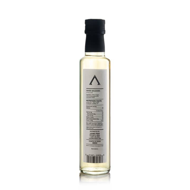 Laconic Foods - Wholesale Vinegar - White Balsamic Vinegar | Greek Vinegar from Kalamata | 250ml Glass Bottle1