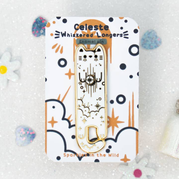 Alfileres Celeste Cat - Colección Whiskered Longers para venta al por mayor de Sparkles in the Wild