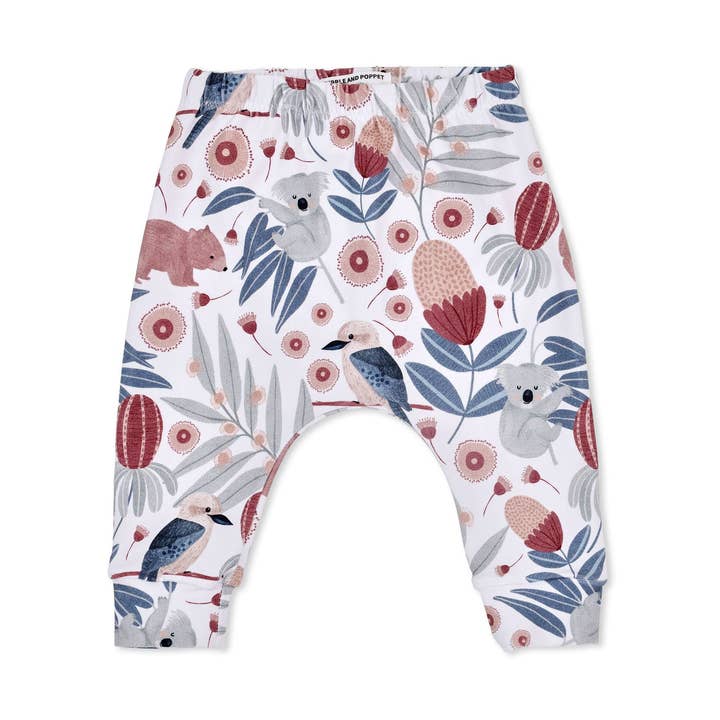 Aussie Bush Animals Pants for wholesale by Pebble and Poppet