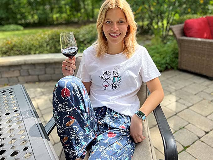 Funky Junque – wholesale Pyjamasunderdel - Dam – Womens PJ Pant - Kaffe Nu Vin Senare (SM)1