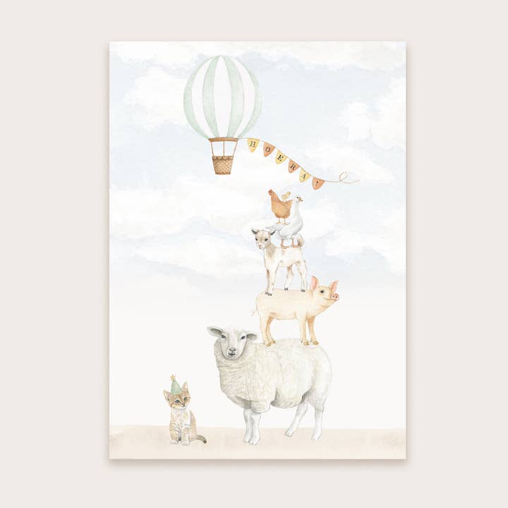 Postcard: farm animals, hurrah for wholesale by Appeloogje