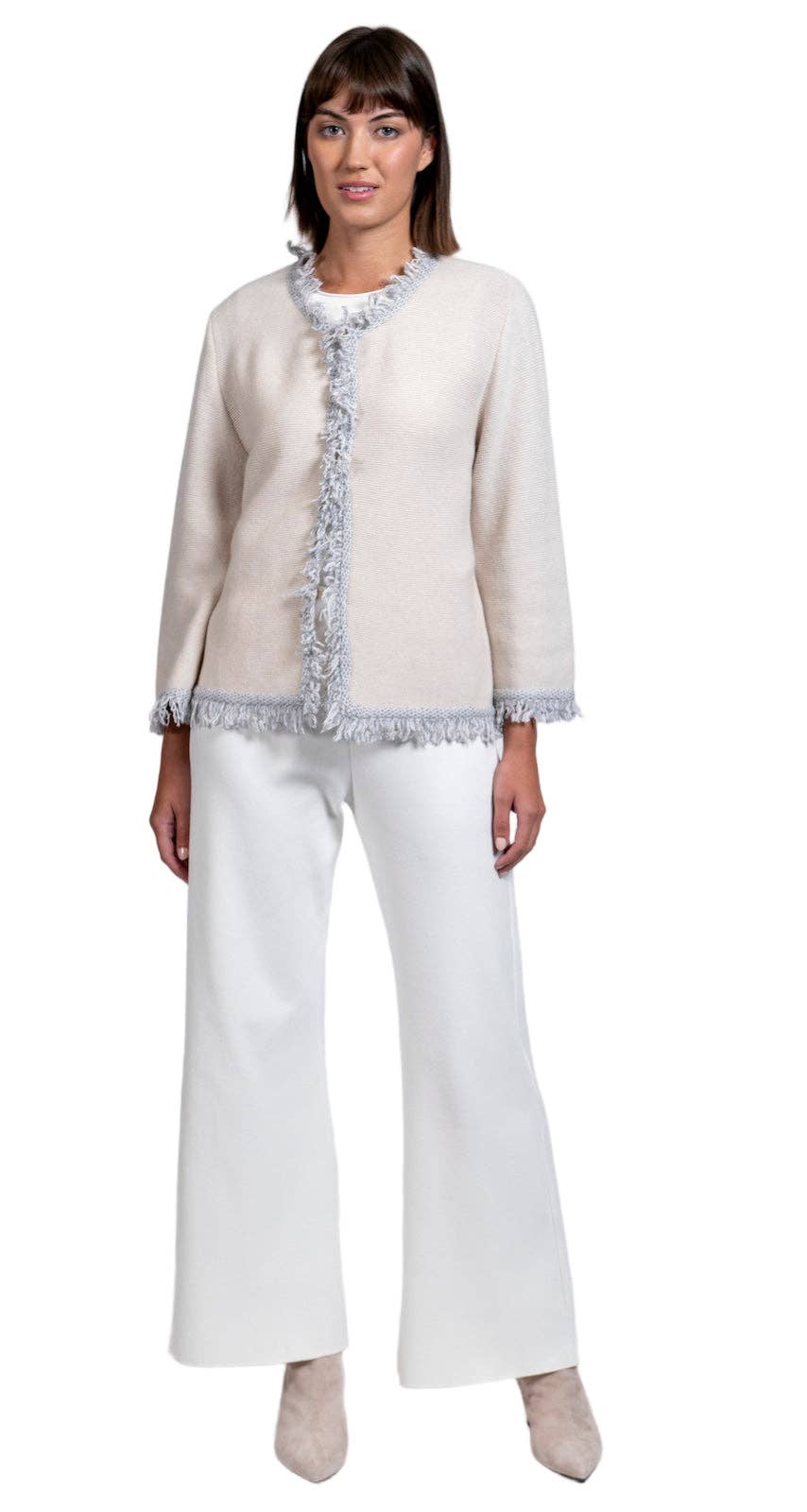 Biana - Wholesale Jacket - Women's - Rita Fringe Jacket ; Latte2