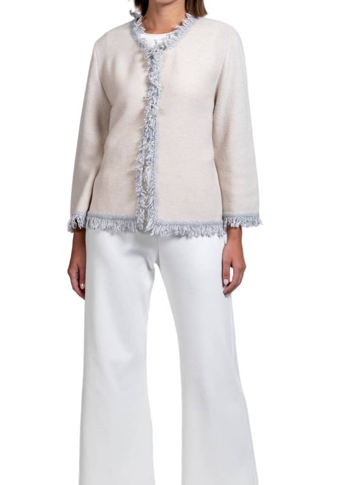 Biana - Wholesale Jacket - Women's - Rita Fringe Jacket ; Latte2