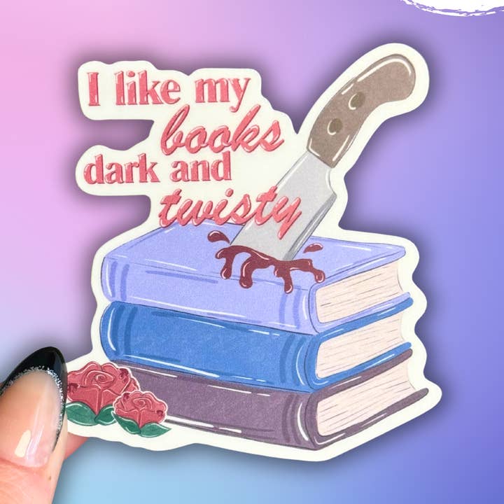 Bookish thriller reader matte sticker for wholesale by Crafty Baker Designs