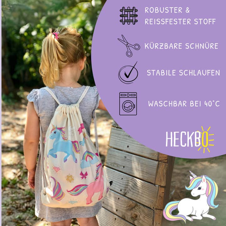 HECKBO - Wholesale Drawstring bag – kids - Kids Unicorn Gym Bag1
