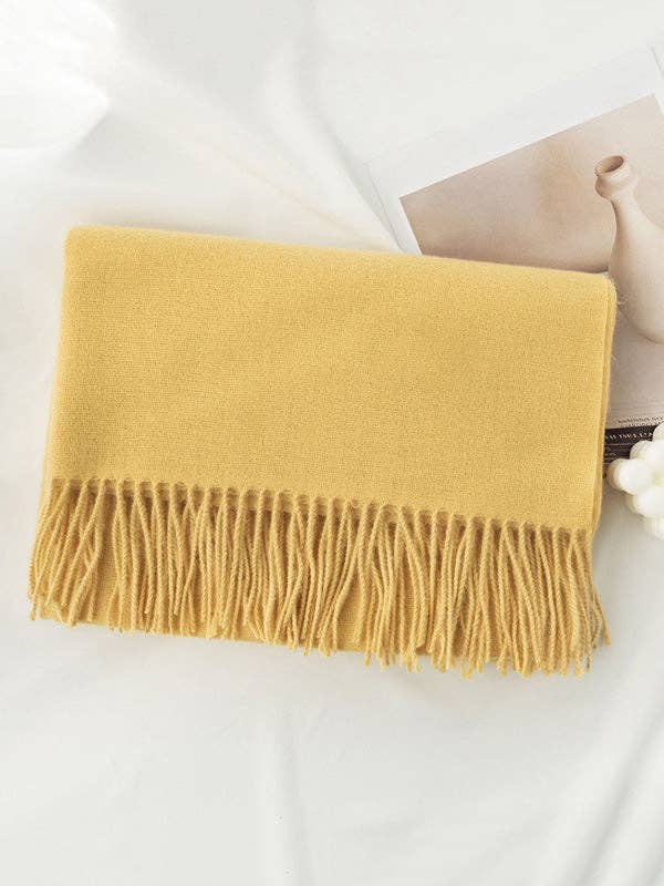 VividLux – wholesale Scarf – Women's – Keep Warm Solid Color Tasseled Shawl&Scarf13