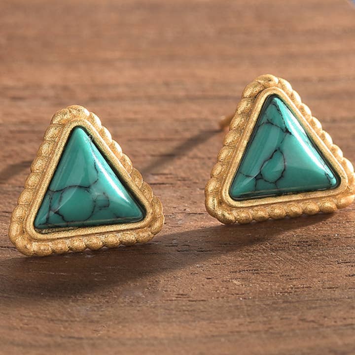 Triangle Turquoise Earrings for wholesale by Bright MacMing