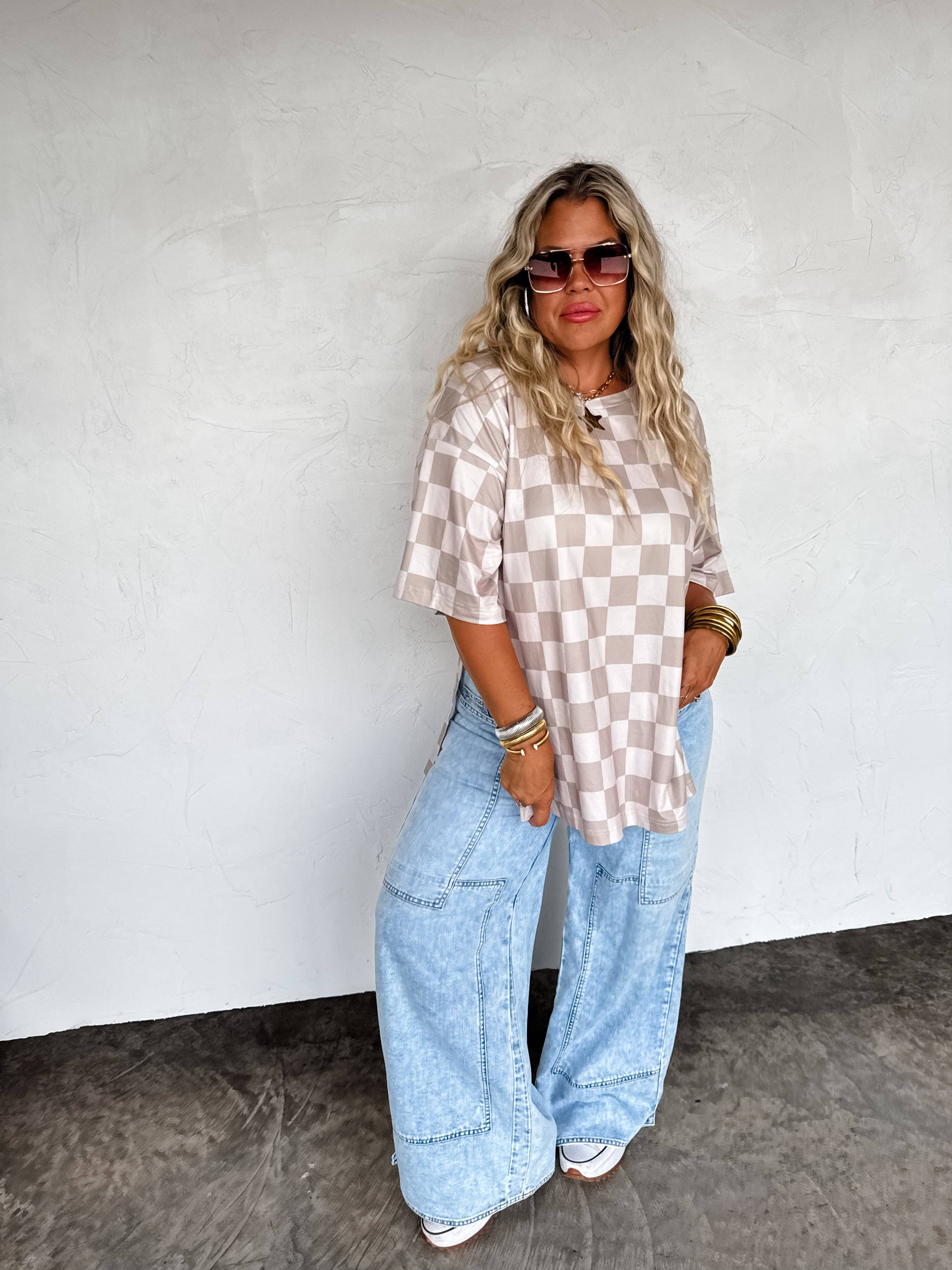 BLAKELEY - Wholesale Tunic - Women's - CHECK BABE SIDE SLIT TOP8