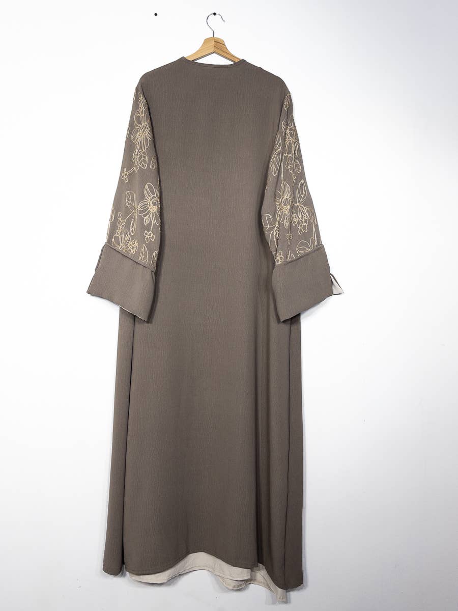 IDEAL OUTFIT – wholesale Top & skirt set – Women's – 2-piece set floral embroidery kimono abaya ref:en2511jazz26