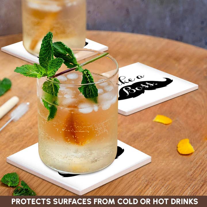 3dRose - Wholesale Coasters - 3dRose, Like a Boss Mustache, Coaster2