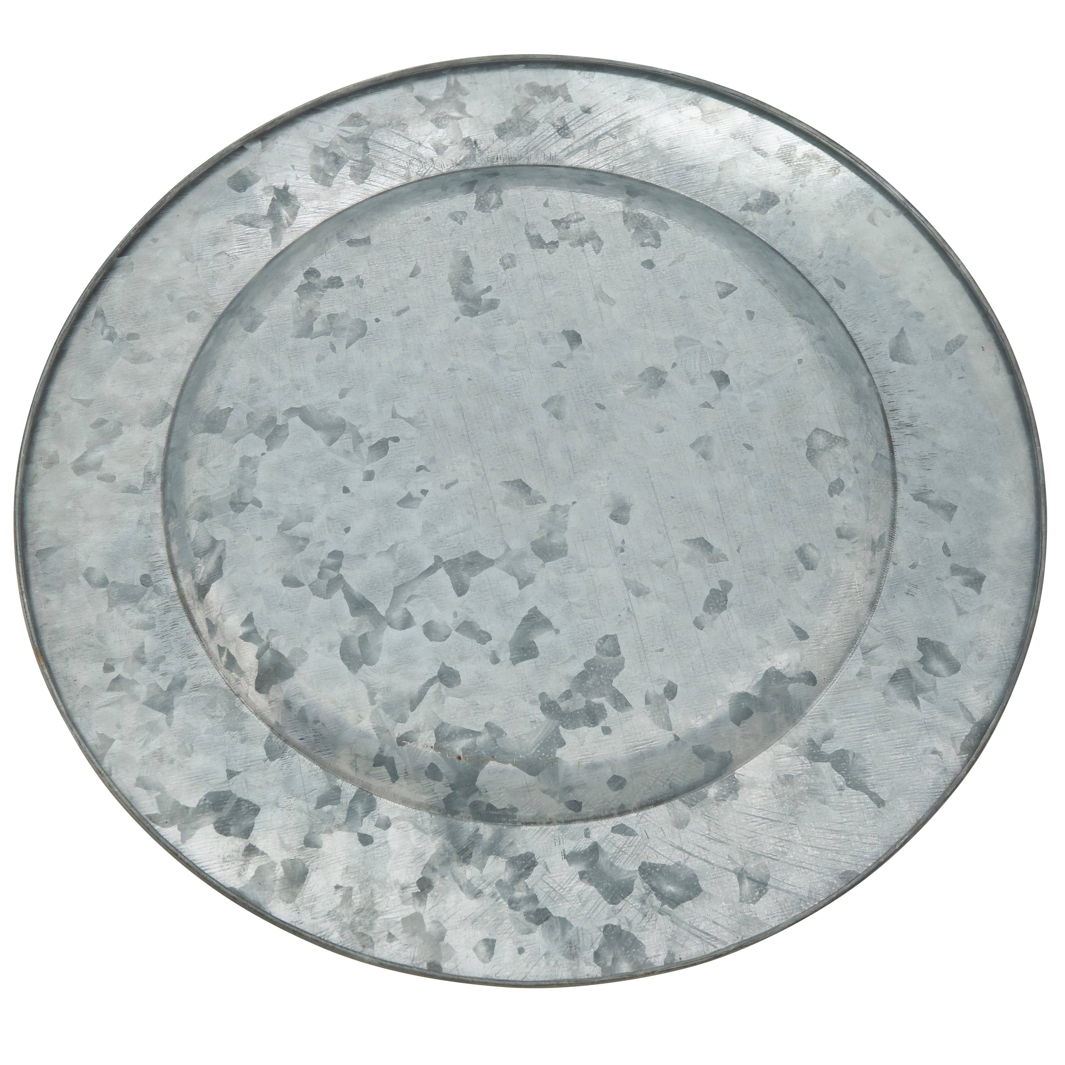 Silver Gold Rim Galvanized Charger for wholesale on Faire1