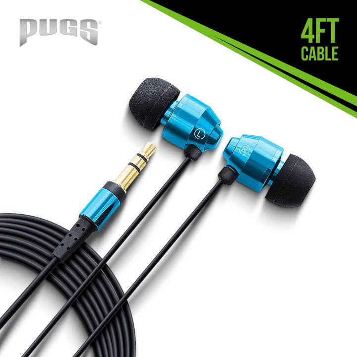 Cloudz - Wholesale Headphones - PUGS In Ear Wired Headphones, Earbuds with Microphone - Blue3