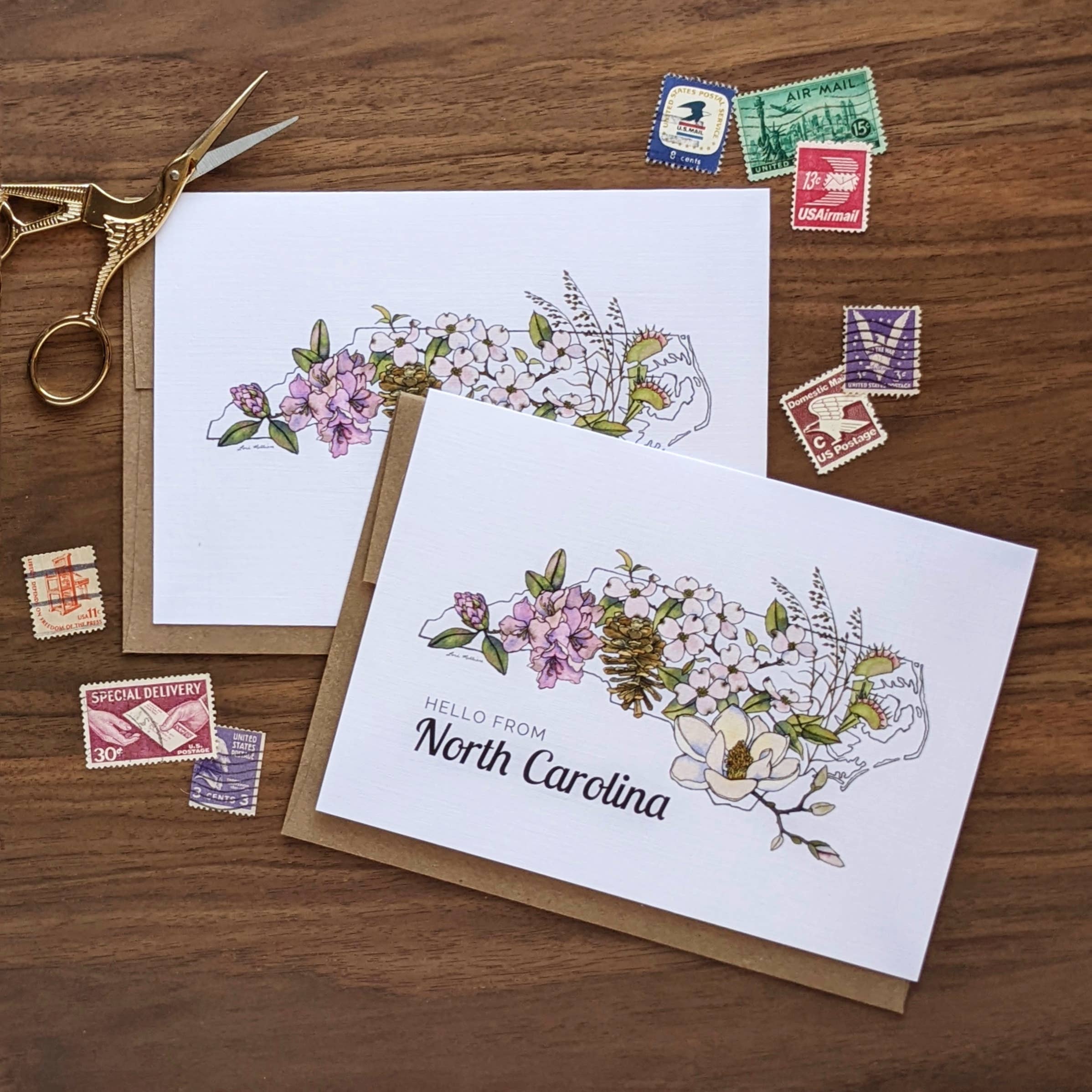 Papermill Creative - Wholesale Stationery/Notecard Set - North Carolina Native Plants notecard2