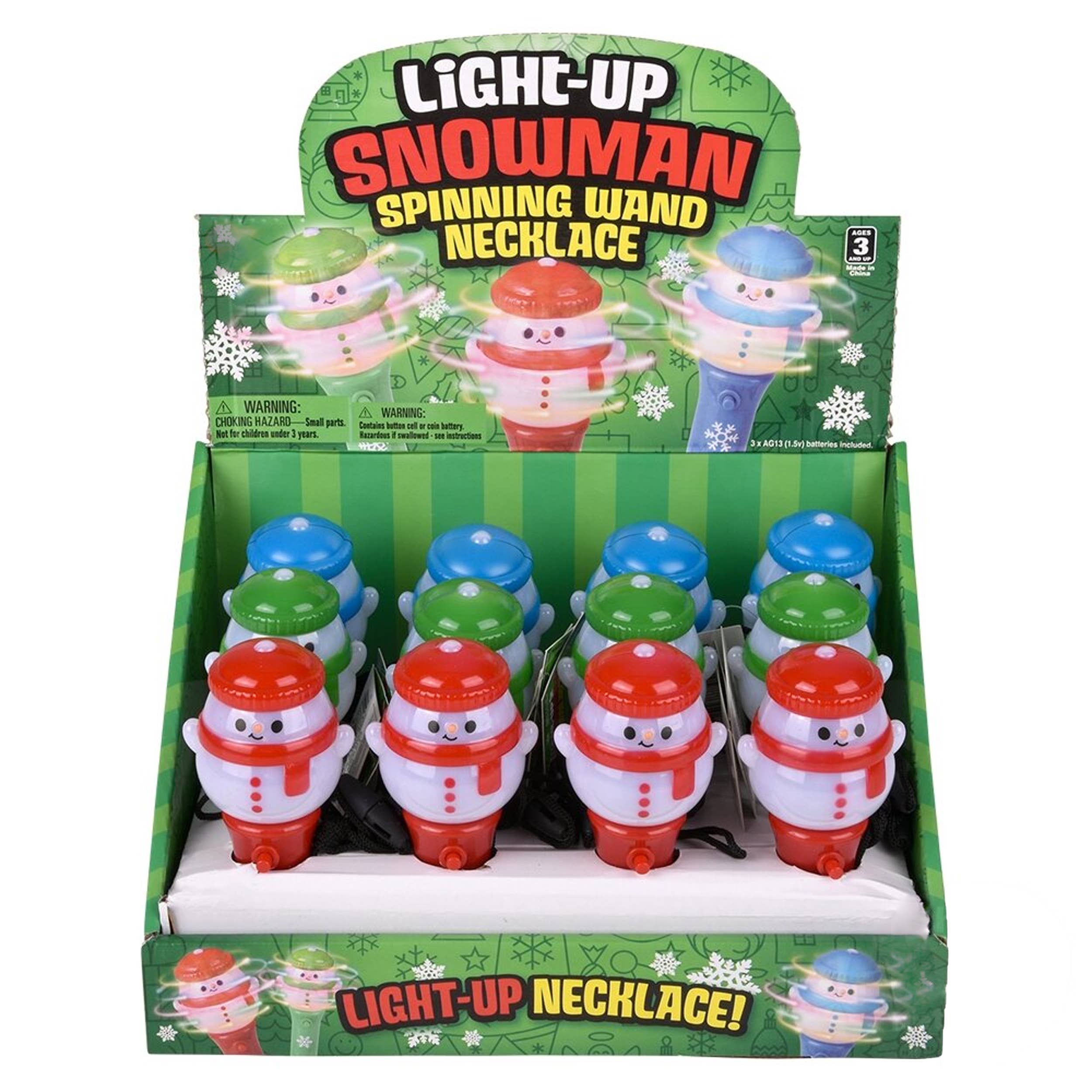 JSBlueRidge Toys – wholesale Light-up toy – Kids & baby – Light Up Snowman Spinning Wand Kids Necklace - Assorted3