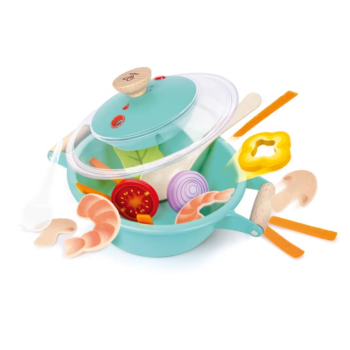 Little Chef Cooking & Steam Playset for wholesale by Hape Toys