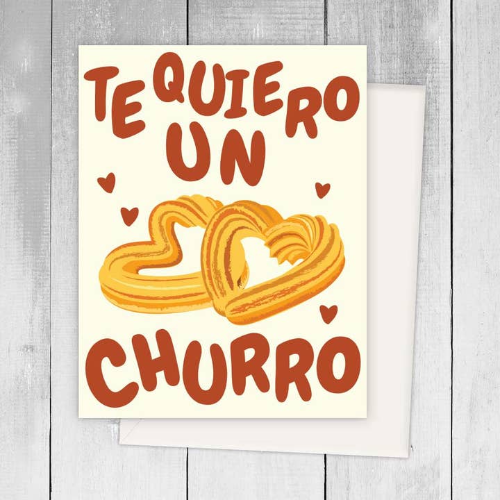 Love You Lots Churro Spanish Greeting Card for wholesale by Viva Greetings