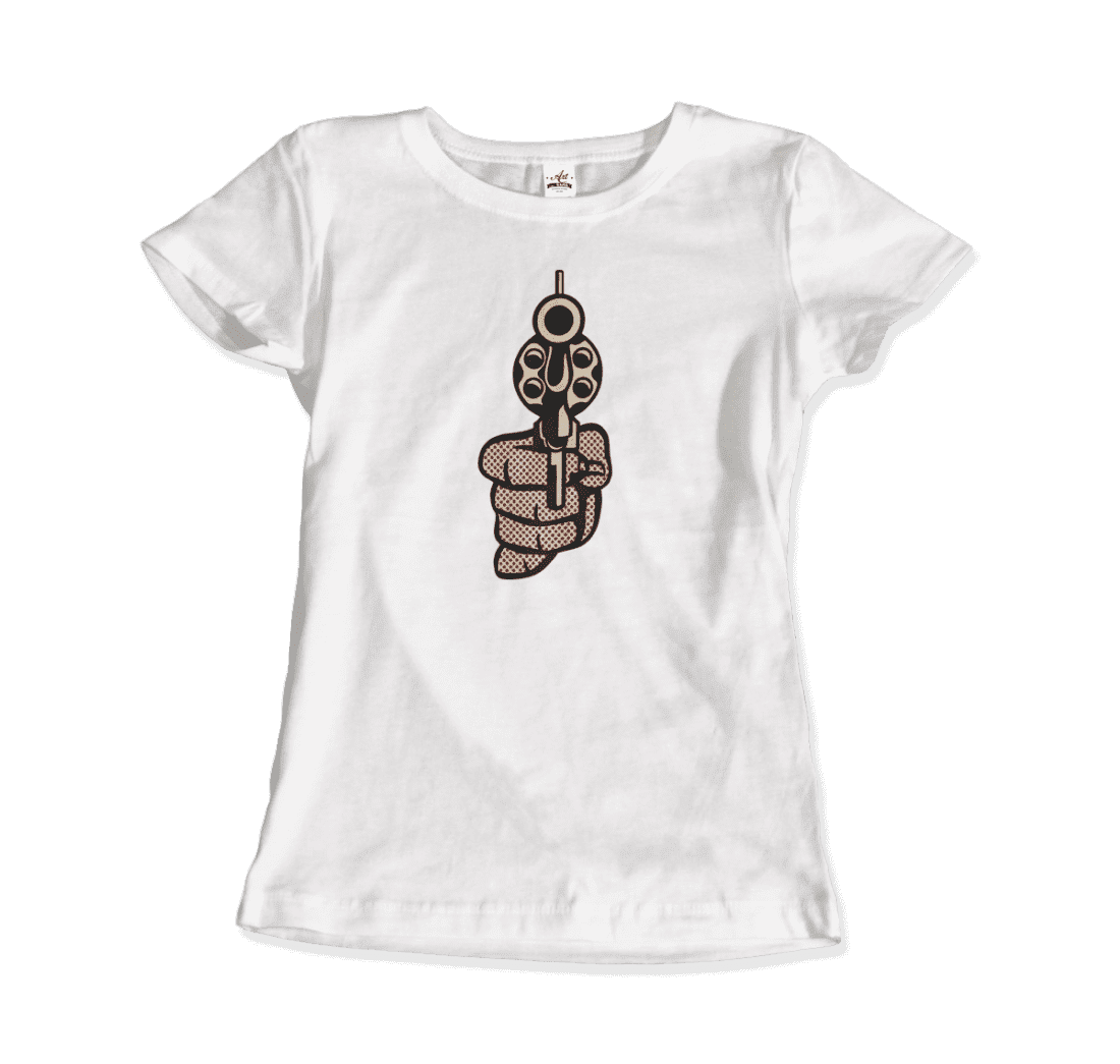 Art-O-Rama Shop - Venta al por mayor Camiseta serigrafiada - Unisex - Camiseta con diseño gráfico de Roy Fox Lichtenstein, Pistol 19648