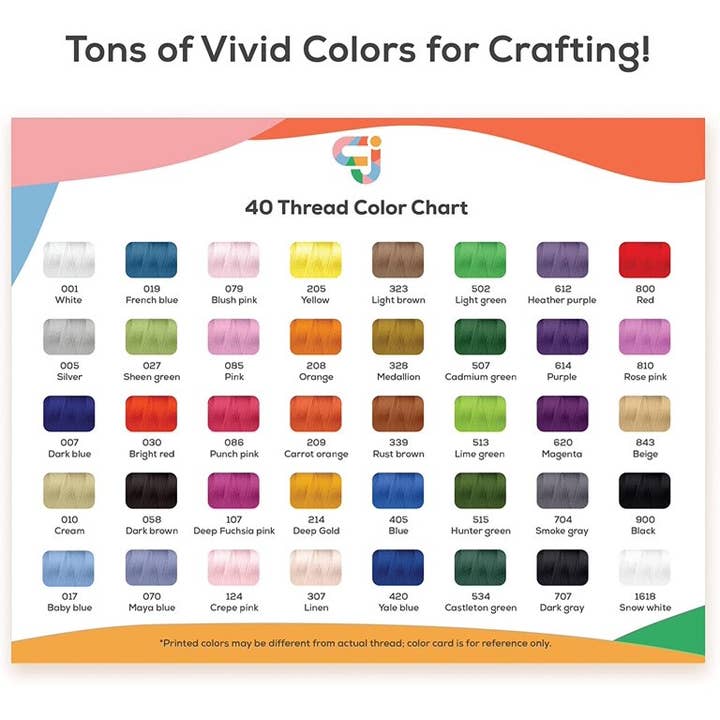 Jumbl – wholesale Embroidery/cross-stitch supplies – 40 Color Embroidery Thread Kit for Embroidery & Sewing