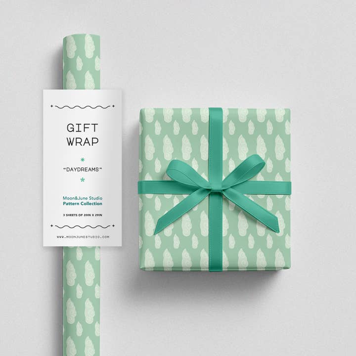 Cloudy Daydreams Gift Wrap Paper for wholesale by Moon&June Studio