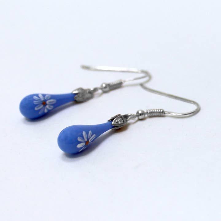 Pendientes de lágrima Darling Daisy para venta al por mayor de Fenton Glass Jewelry