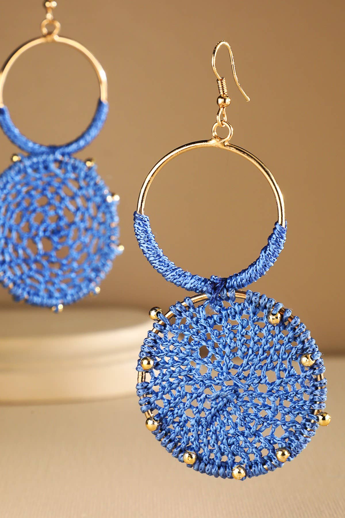 Urbanista - Wholesale Dangle Earrings - Rattan Knitted Round Tiers  Drop Earring 6