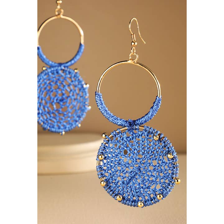 Urbanista - Wholesale Dangle Earrings - Rattan Knitted Round Tiers Drop Earring 6