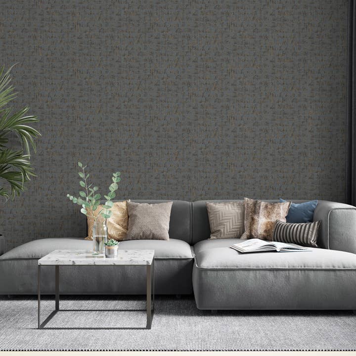 carta da parati grigia, struttura oro per camera da letto, soggiorno o per la vendita all'ingrosso da parte di Marburg