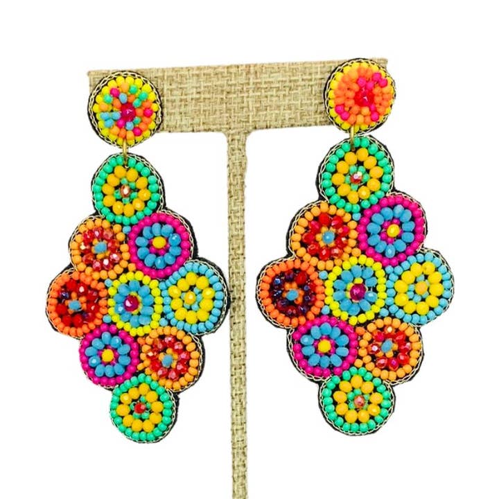 Flerfarvede perlecirkler øreringe for engroshandel hos Gypsea Beach Club