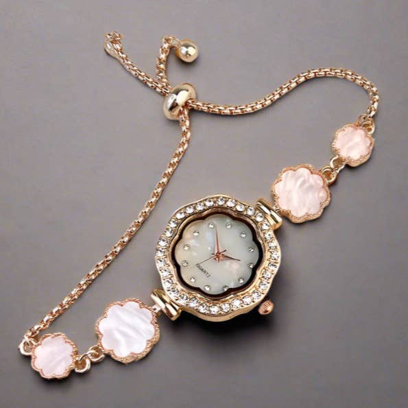 Montre à bracelet à fleurs simple de niche pour femme pour la vente par WoodWristCo