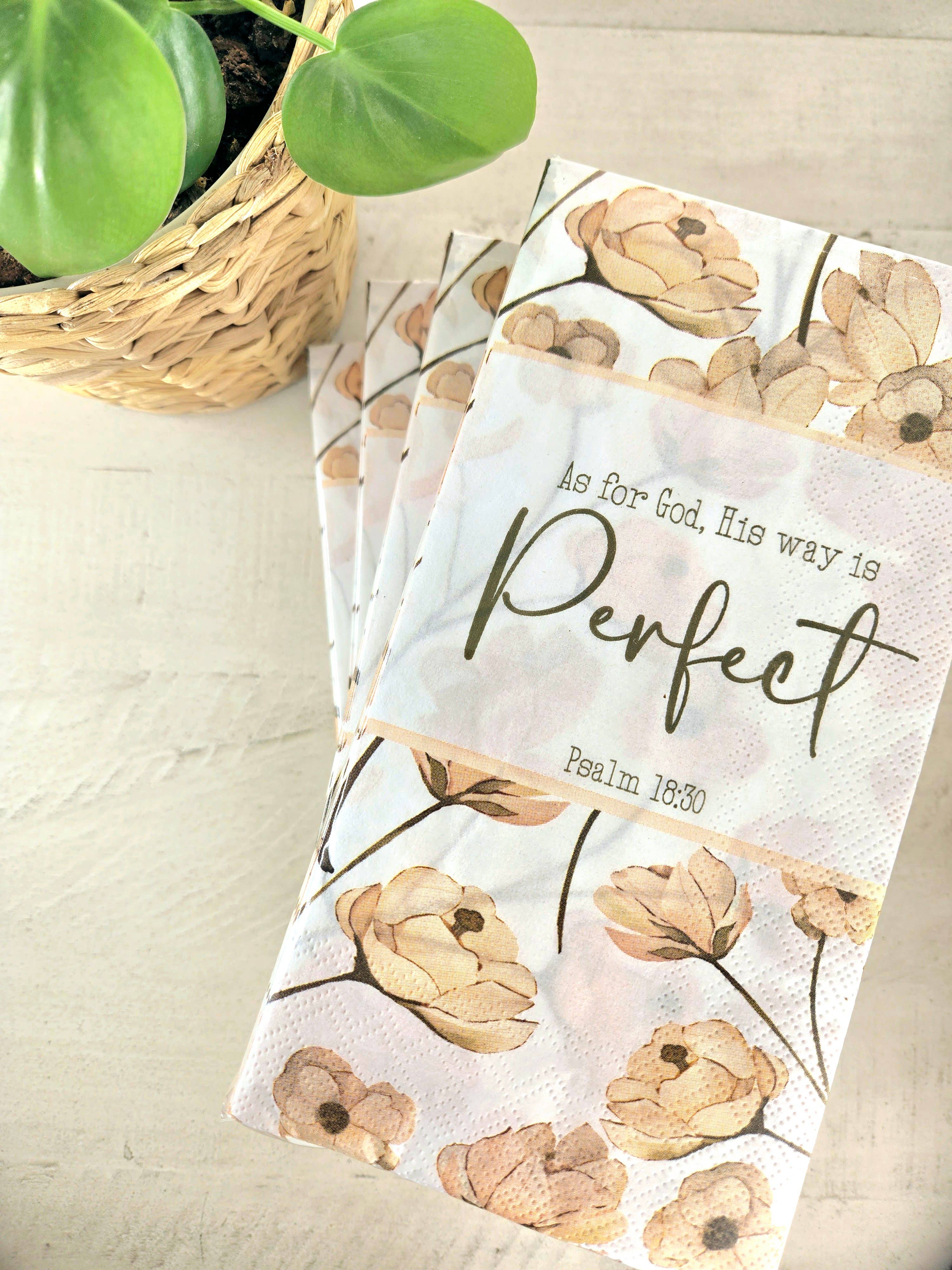 Pearls of Parchment - Wholesale Disposable Napkin - His Way Is Perfect Paper Napkins | 16 ct Scripture Napkins3