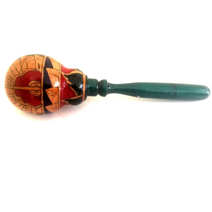 OMA - Eclectic Home - Wholesale Musical Toy - Kids & Baby - Hand Painted Maracas Wood Shaker Rattle - Set Of 2 3
