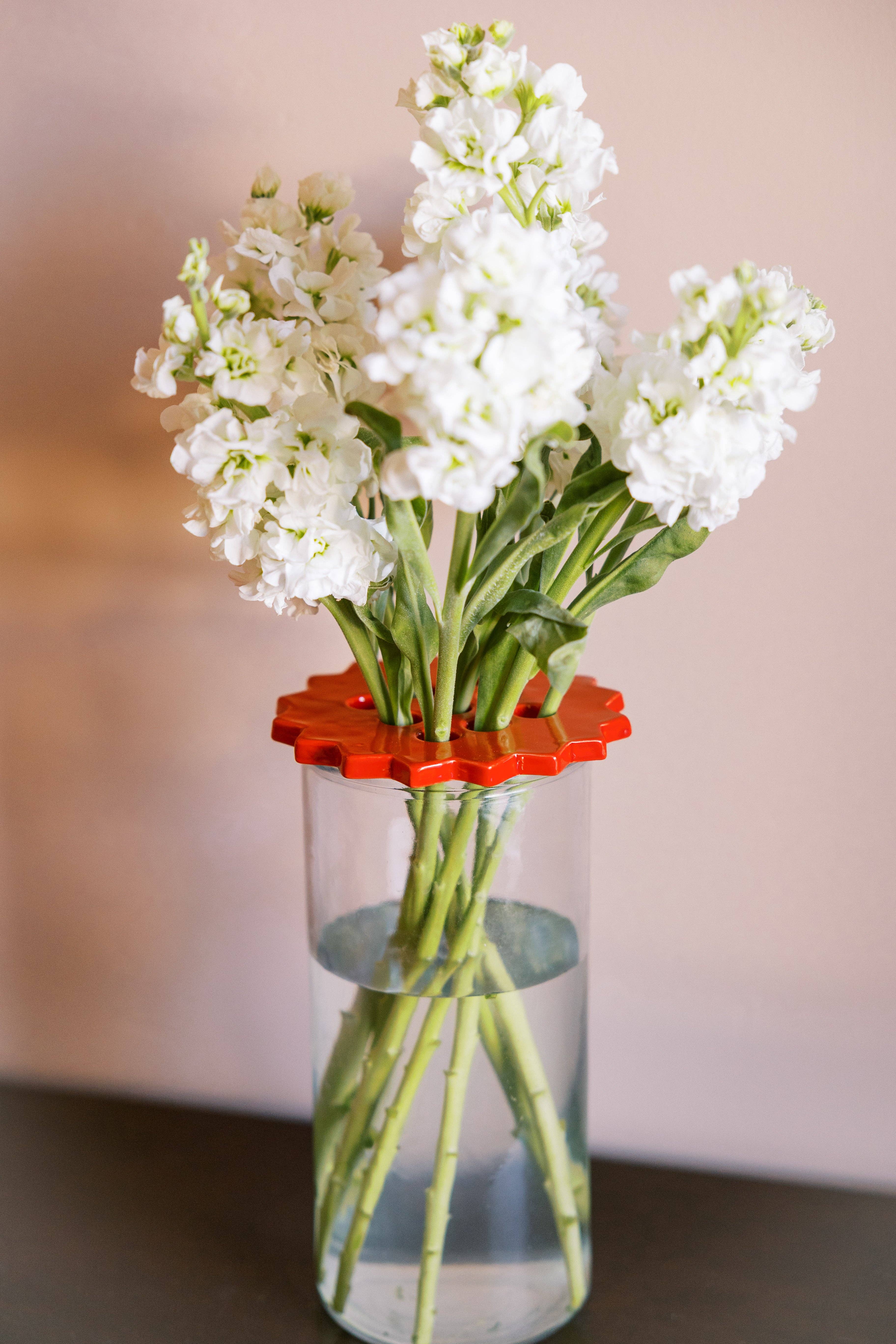 St.Bingo - Wholesale Decorative tabletop object - Sunshine Flower Frog - Ruby Red