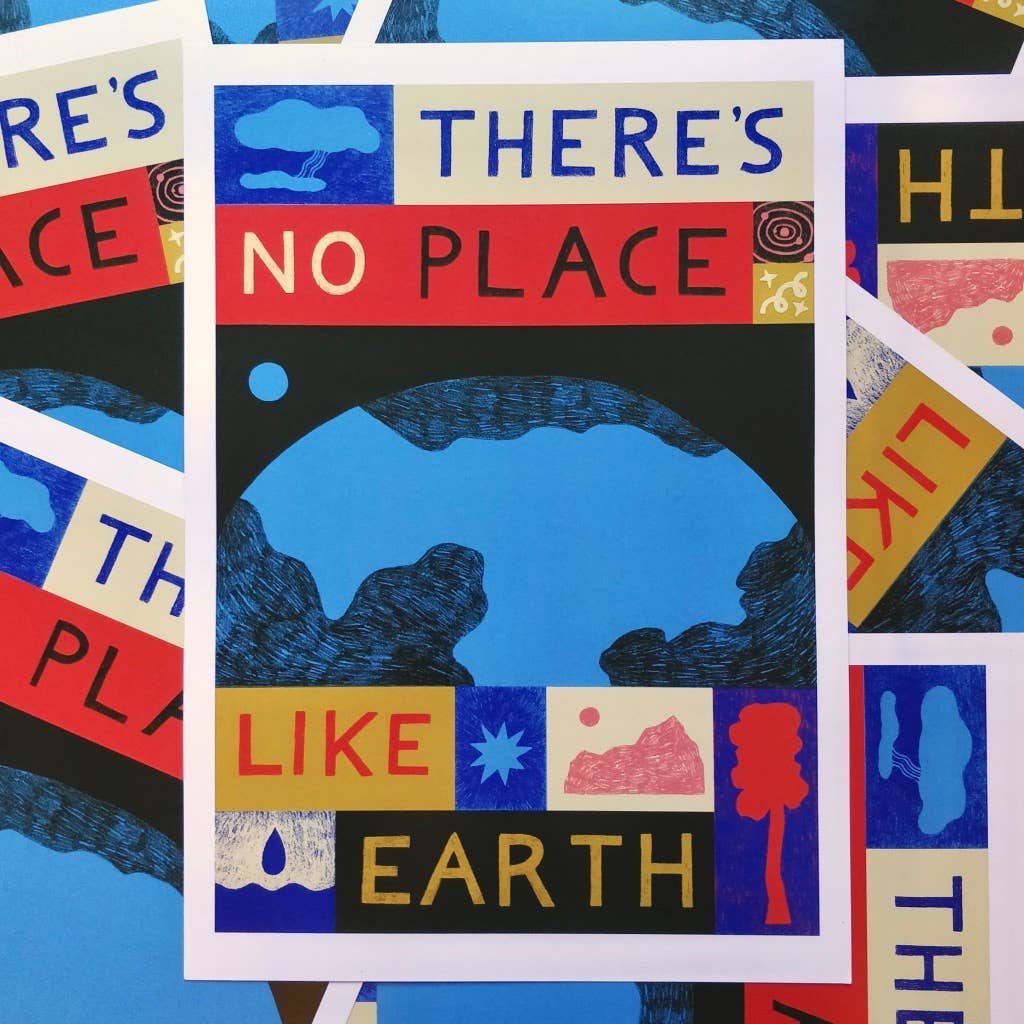 Lucy Scott Illustration - Wholesale Art Print - There's No Place Like Earth Print, Eco Climate Wall Art1