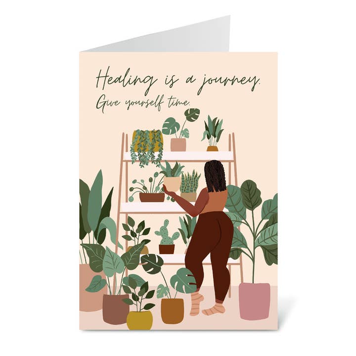 Healing is a Journey, Give yourself Time Illustrated Greetin for wholesale by Flourish Paperworks
