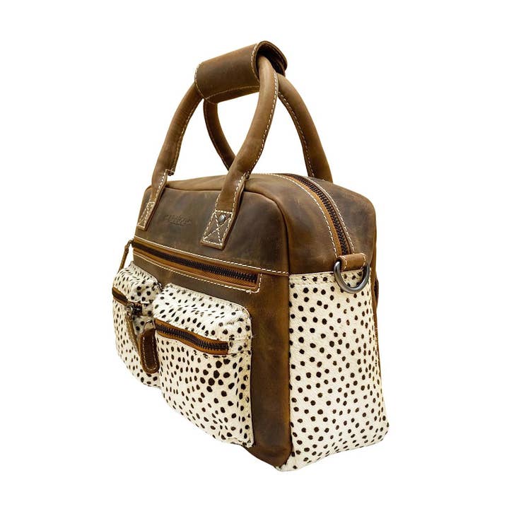 Arrigo - Wholesale Shoulder Bag - Women's - Westernbag Cognac Buffalo Leather with an Animal Print23