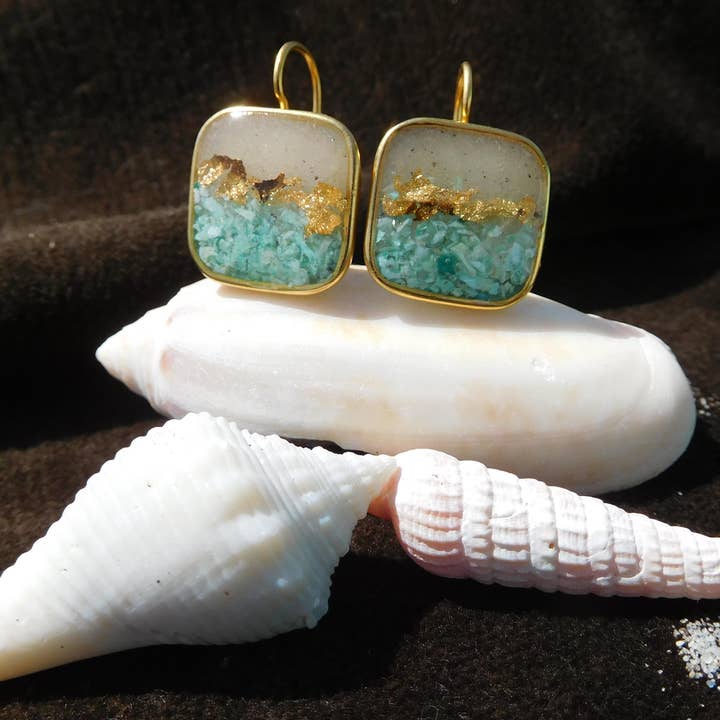 Art & Soul 30a - Wholesale Dangle Earrings - Beach Earrings Sand and Crystals Customizable4