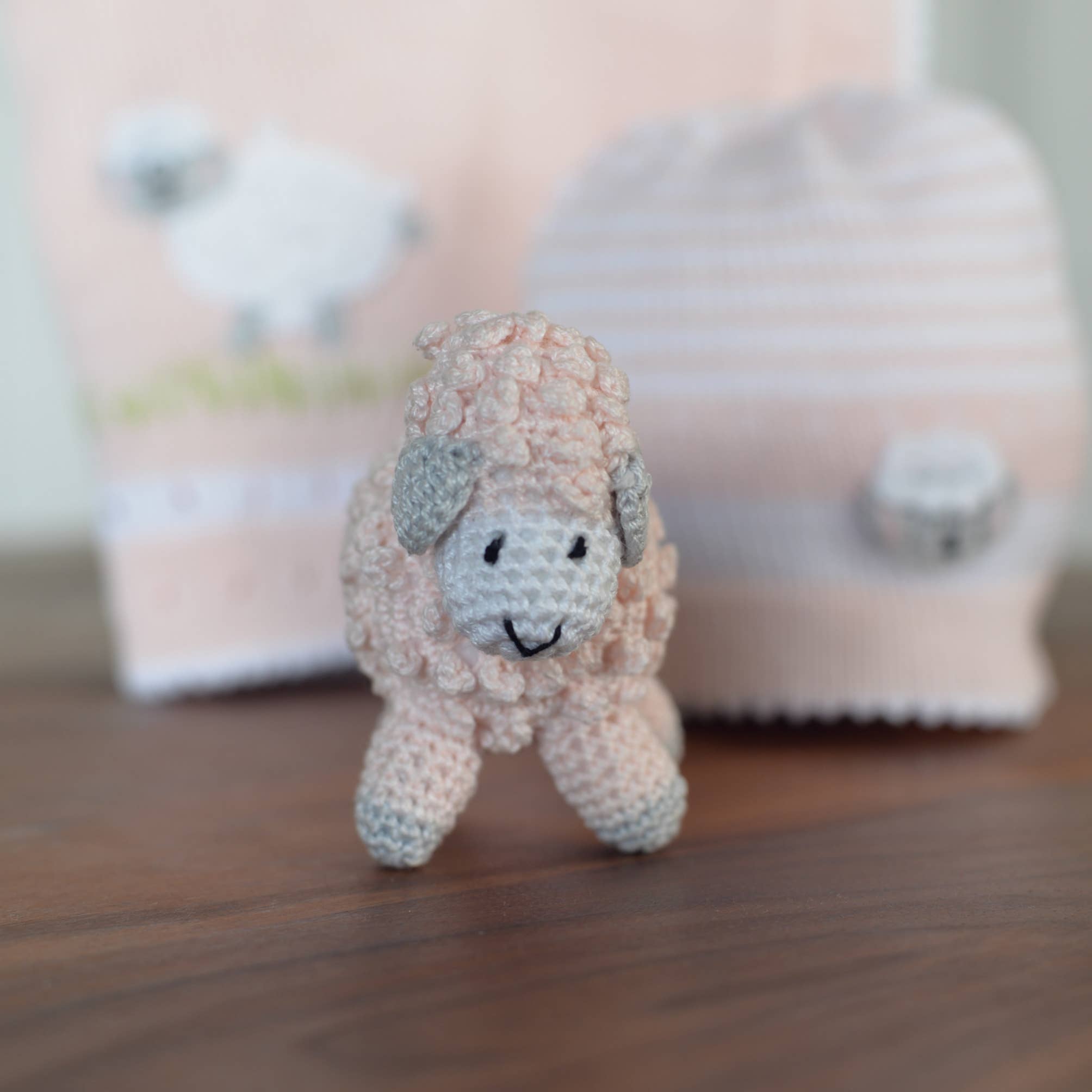 Melange Collection – wholesale Stuffed/plush toy – Kids & baby – Little Crochet Lamb - Pink2