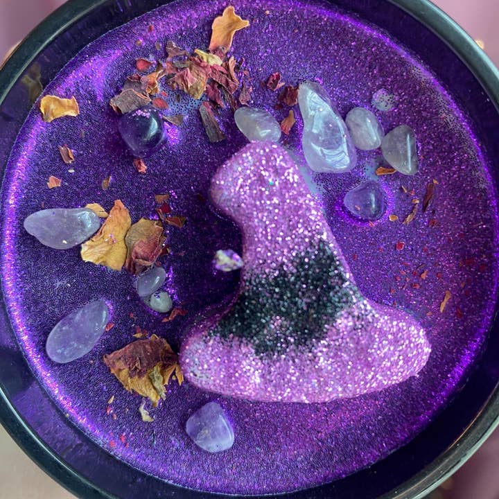 Moonlight & Mindfulness - Wholesale Jar/Filled Candle - Hocus Pocus 100% Soy Wax Crystal Candle, Witch Hat, Vegan2