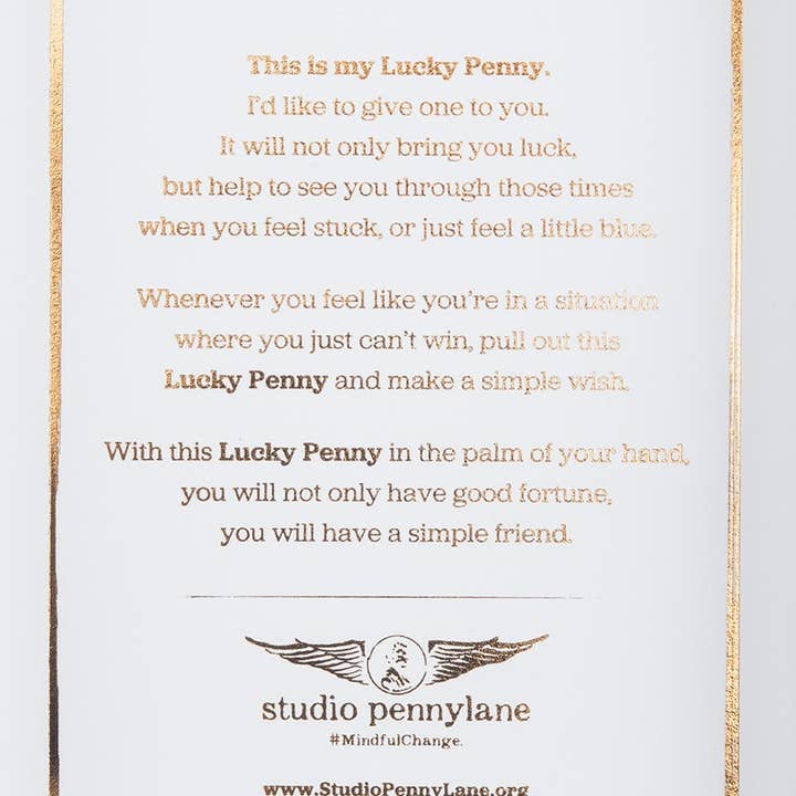 Studio Penny Lane – Engroshandel Halskæde med vedhæng – Lucky Penny Petite Penny halskæde - gul Bronze1