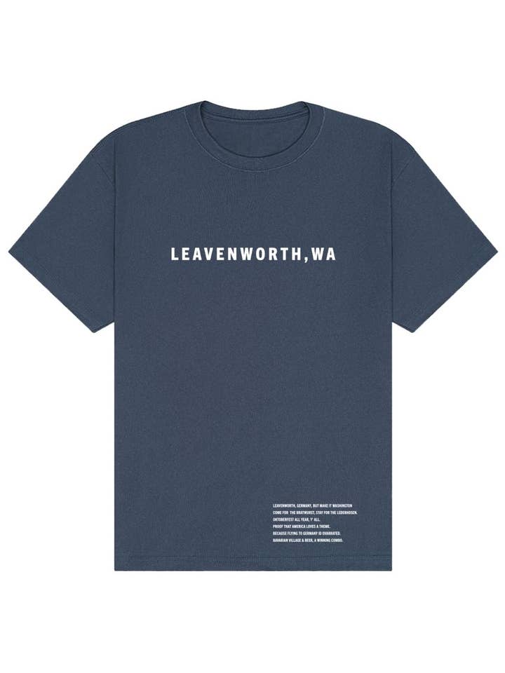 Leavenworth, WA Oversized Heavyweight T-Shirt – Bavarian Vibes Only for wholesale by Tourist Tee Co.