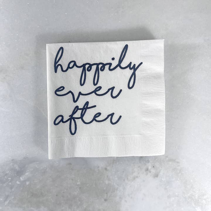 Katherine Designs & Co. - Wholesale Disposable Napkin - happily ever after Cocktail Napkins, Wedding engagement gift1