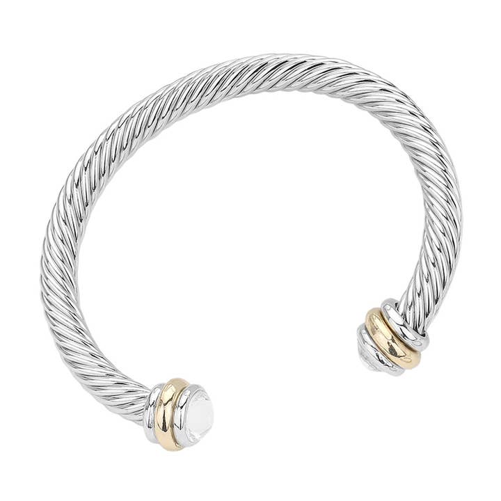 Sensibling Corp. - Wholesale Cuff Bracelet - Stone Tip Twisted Rope Cuff Bracelet
1