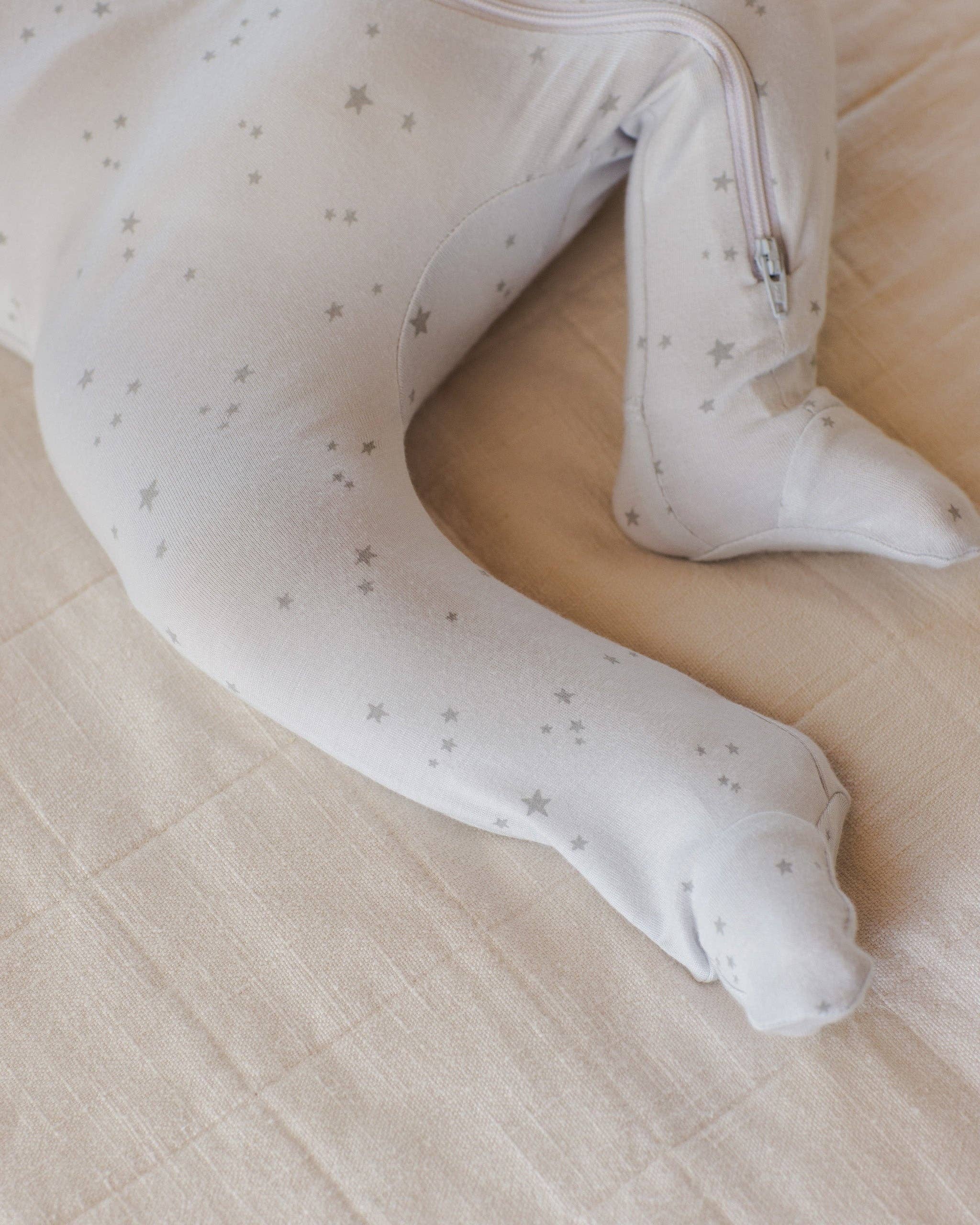 Quincy Mae - Wholesale Jumpsuit - Baby - Modal Zip Footie Stars Fog3