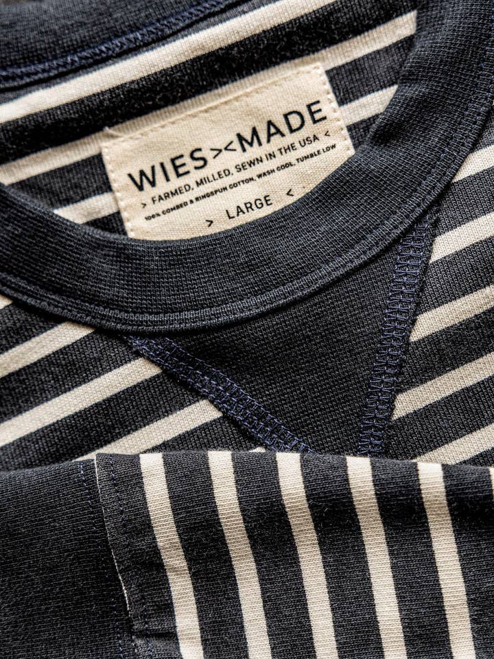 Navy Stripe Stinson Pullover | 12oz Rugby Jersey 100% cotton for wholesale on Faire1
