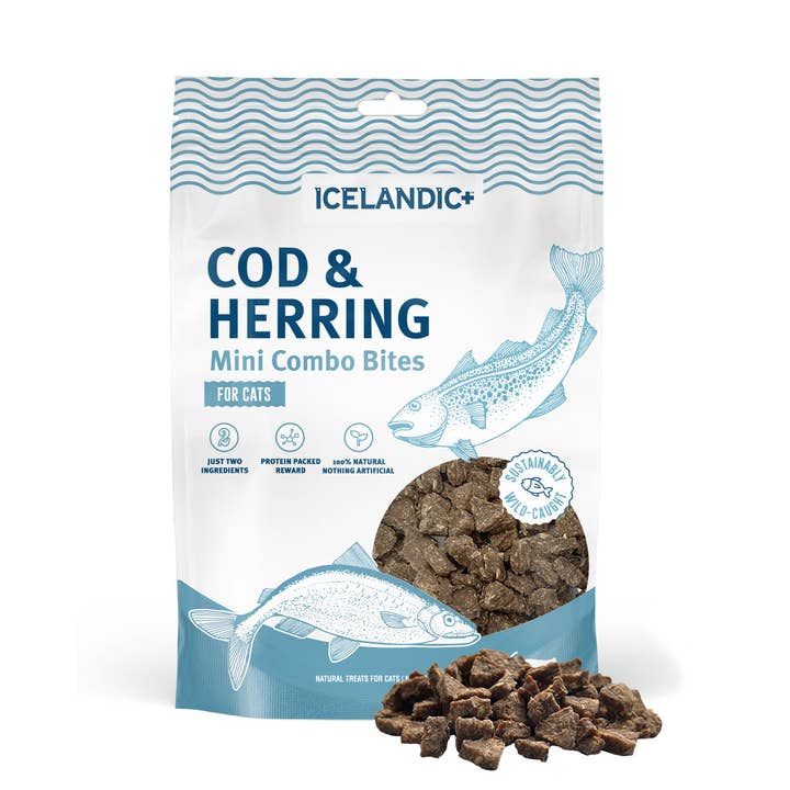 Cod & Herring Mini Combo Bites Treats for Cats for wholesale by Icelandic+
