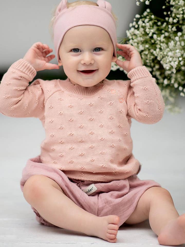 Ander - Wholesale Knit Sweater - Baby - Baby pullover MADISON PINK 100% cotton ECOTEC MADE IN POLAND