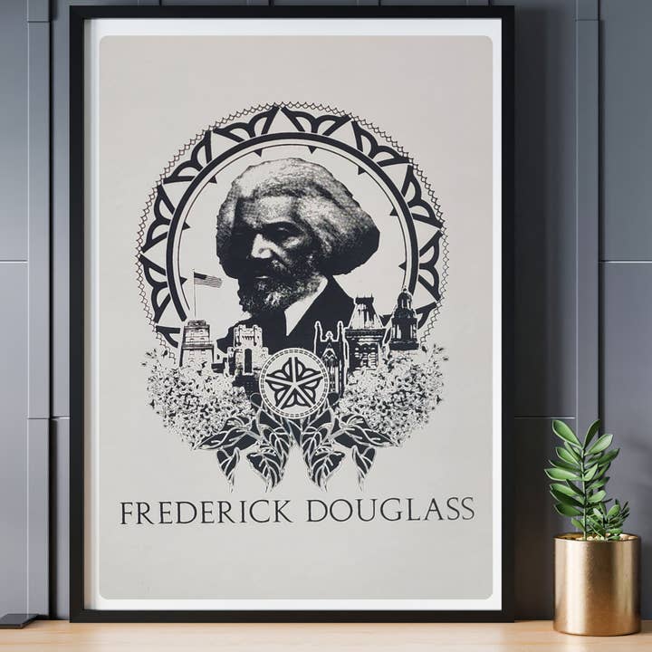 Frederick Douglass Screen Printed Poster for wholesale by Gladiator Art & Apparel